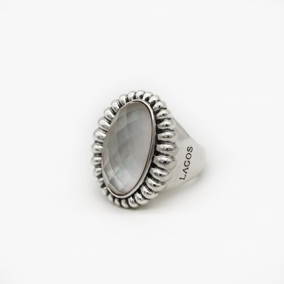 LAGOS Silver 925 Caviar Venus Doublet Ring - Picture 1 of 5